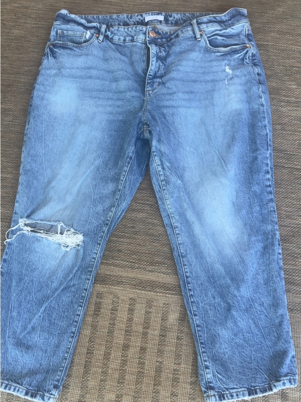 Loft‎ Plus 18 Blue Distressed Denim Jeans